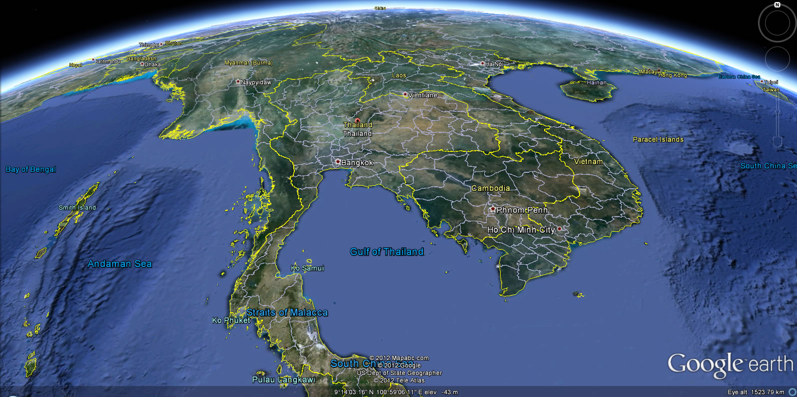 thailande terre carte